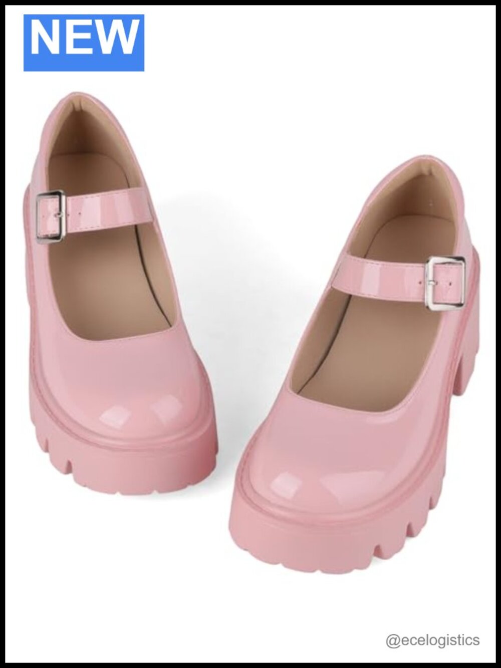 Chunky Heel Mary Janes Women Round Toe Ankle Strap Pump Shoes Chunky Platform